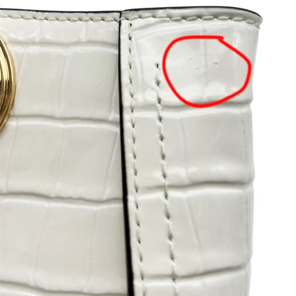 Michael Kors Convertible Leather Clut Optic White Retail $298 Clearance Sale - Picture 9 of 12